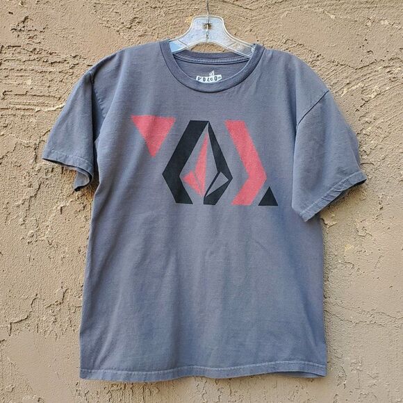 Volcom gray black red short sleeve shirt - Picture 5 of 8
